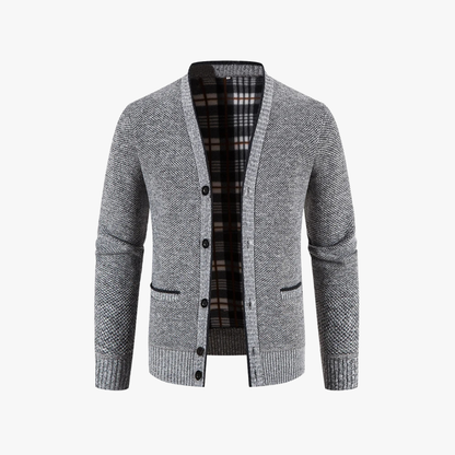ELIOT - Gebreid vest met geruite voering voor heren