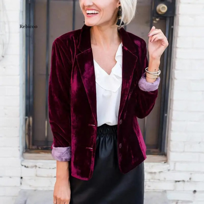 ARLET - Blazer de terciopelo para mujer, perfecto para ocasiones festivas - Glamorix