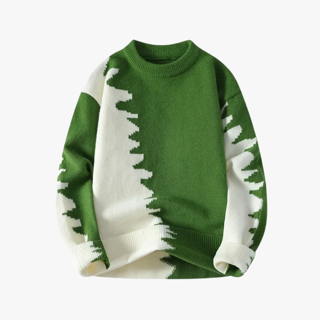 Gebreide Trui Met Abstract Patroon Voor Heren – ERICK - Glamorix