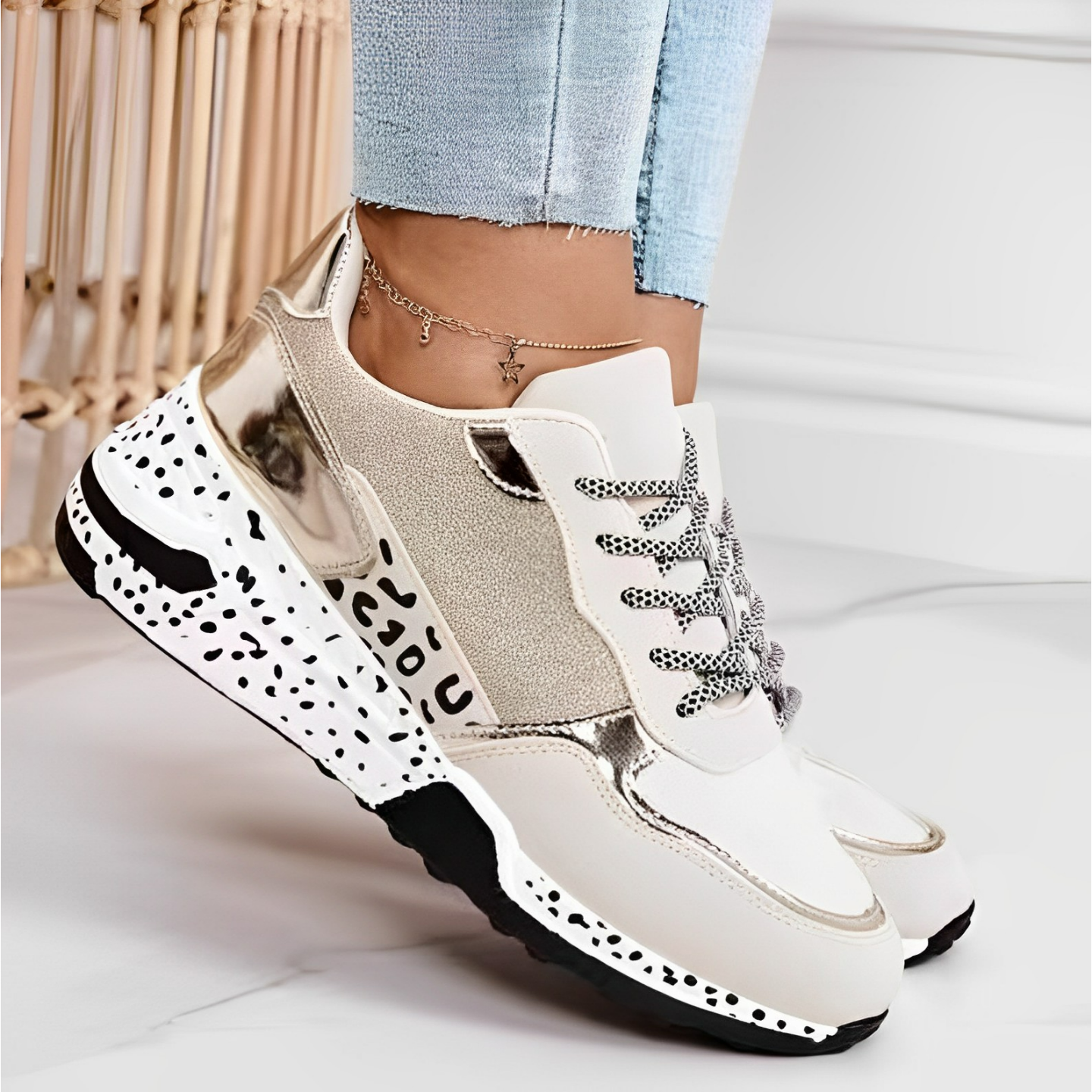 Orthopedische dames sneakers met ondersteunende zool – NOVARA WALK - Glamorix