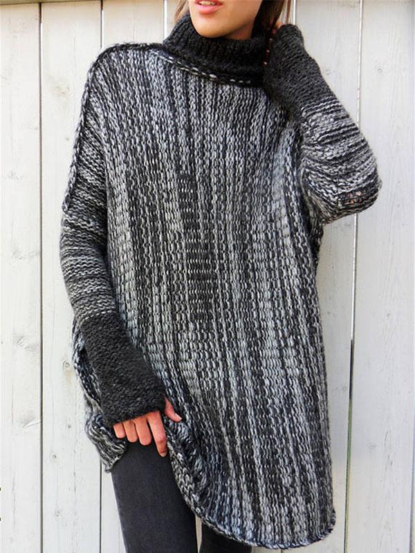 COZYCROWN - Gebreide Pullover met Hoge Kraag voor een Comfortabele en Moderne Look