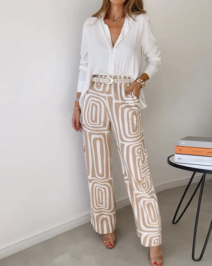 MAIA – Classy tweedelige dames set met high waist pasvorm