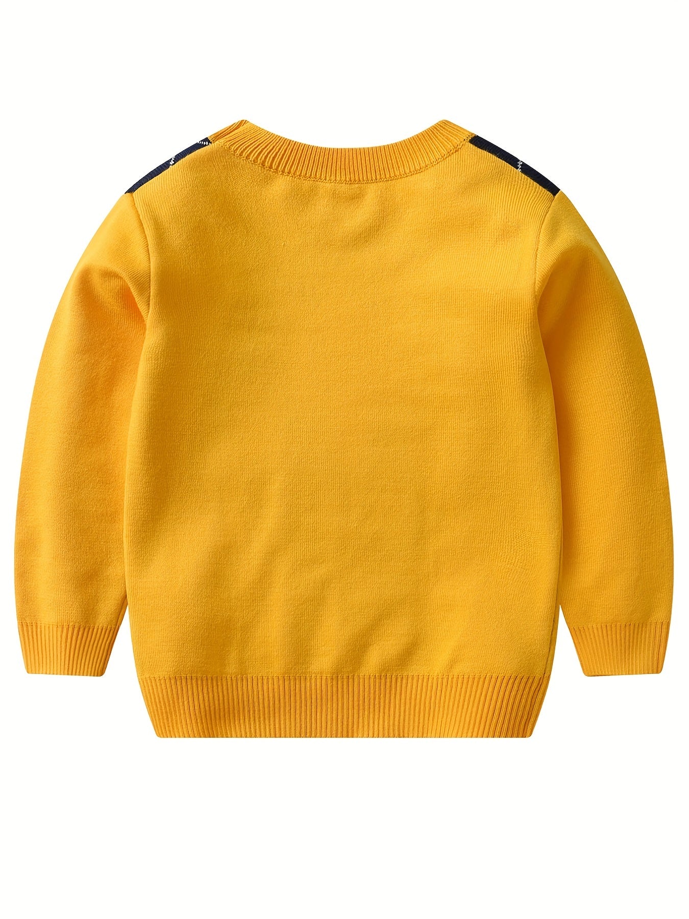 NOAH - Jongens gebreide sweater met argyle patroon en lange mouwen