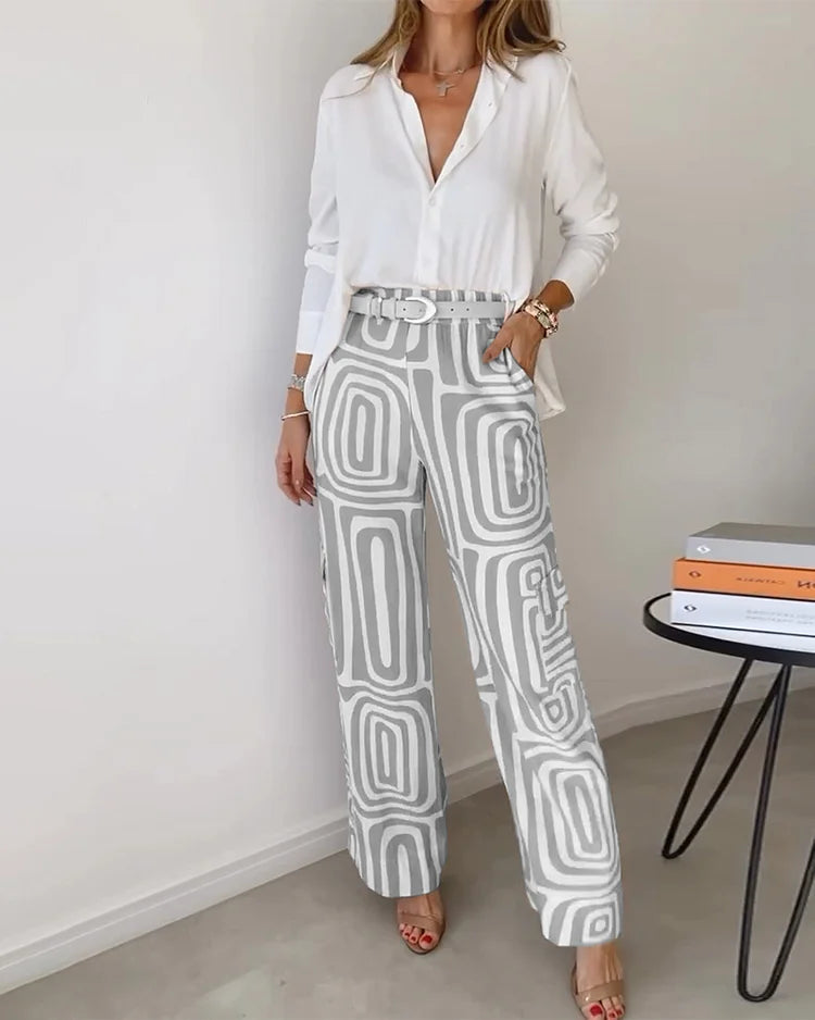MAIA – Classy tweedelige dames set met high waist pasvorm