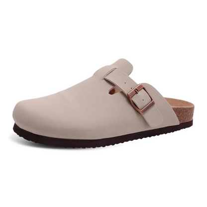 Suède klompstijl sandalen voor dames – Solvanna BloomClogs - Glamorix