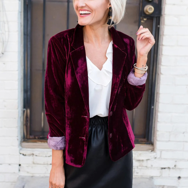 ARLET - Blazer de terciopelo para mujer, perfecto para ocasiones festivas - Glamorix