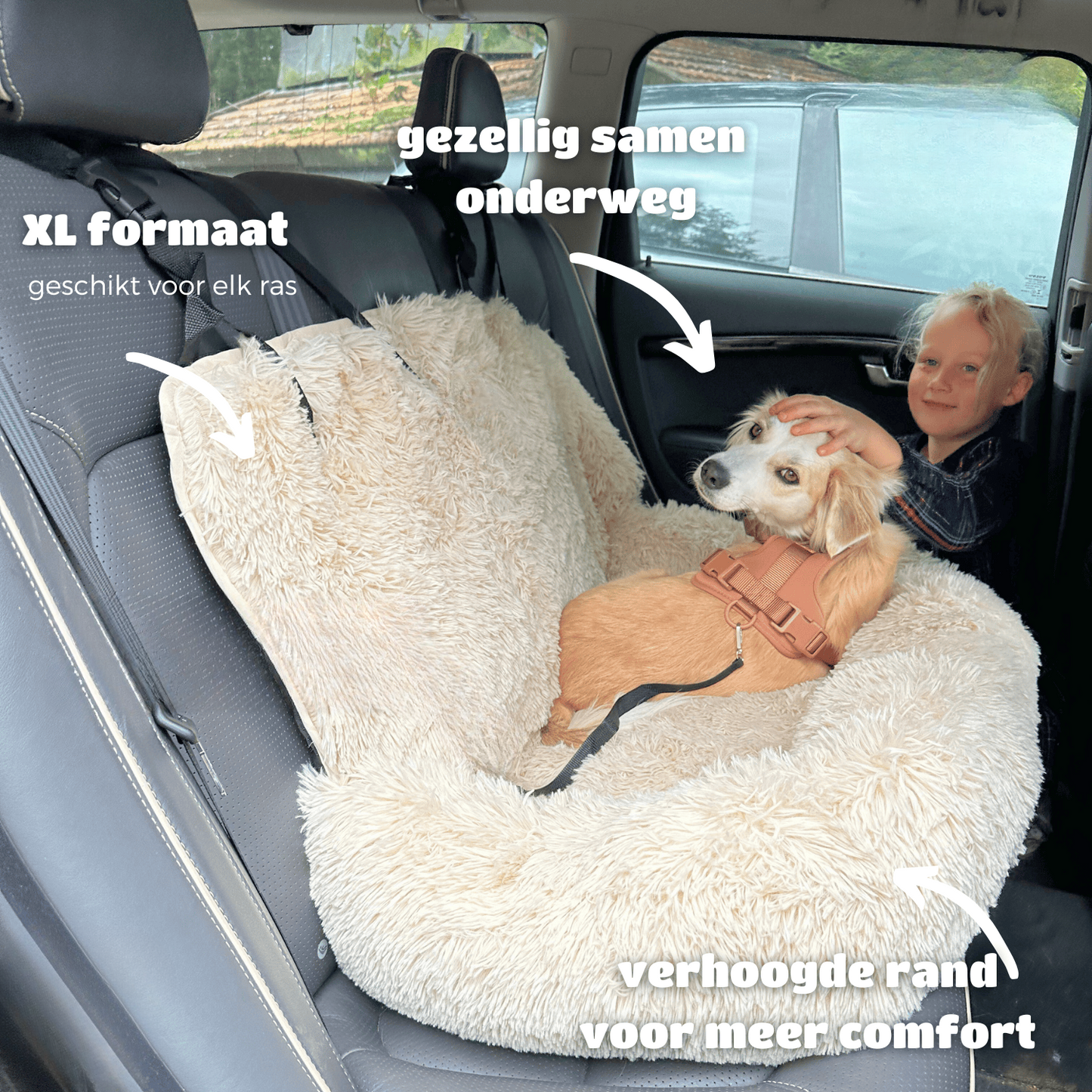 PETVOYAGER - Comfortabel Auto Hondenmandje voor Veilige Reizen