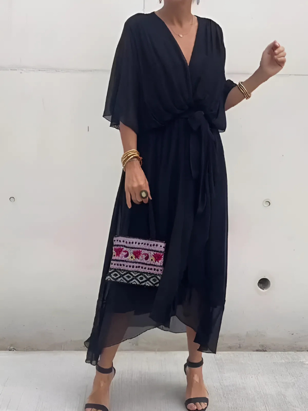 MIRENA – Midi wikkeljurk met tijdloze elegantie en vrouwelijke charme