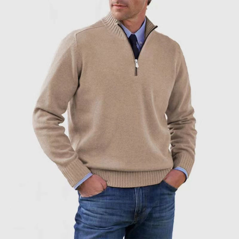 RYAN - Nonchalante herensweater met halve rits
