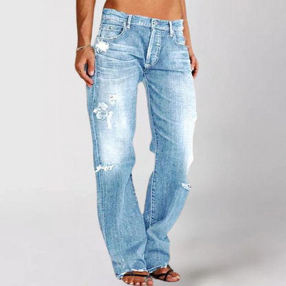 Stijlvolle denim jeans met wijde pijpen – NOVA JEANS