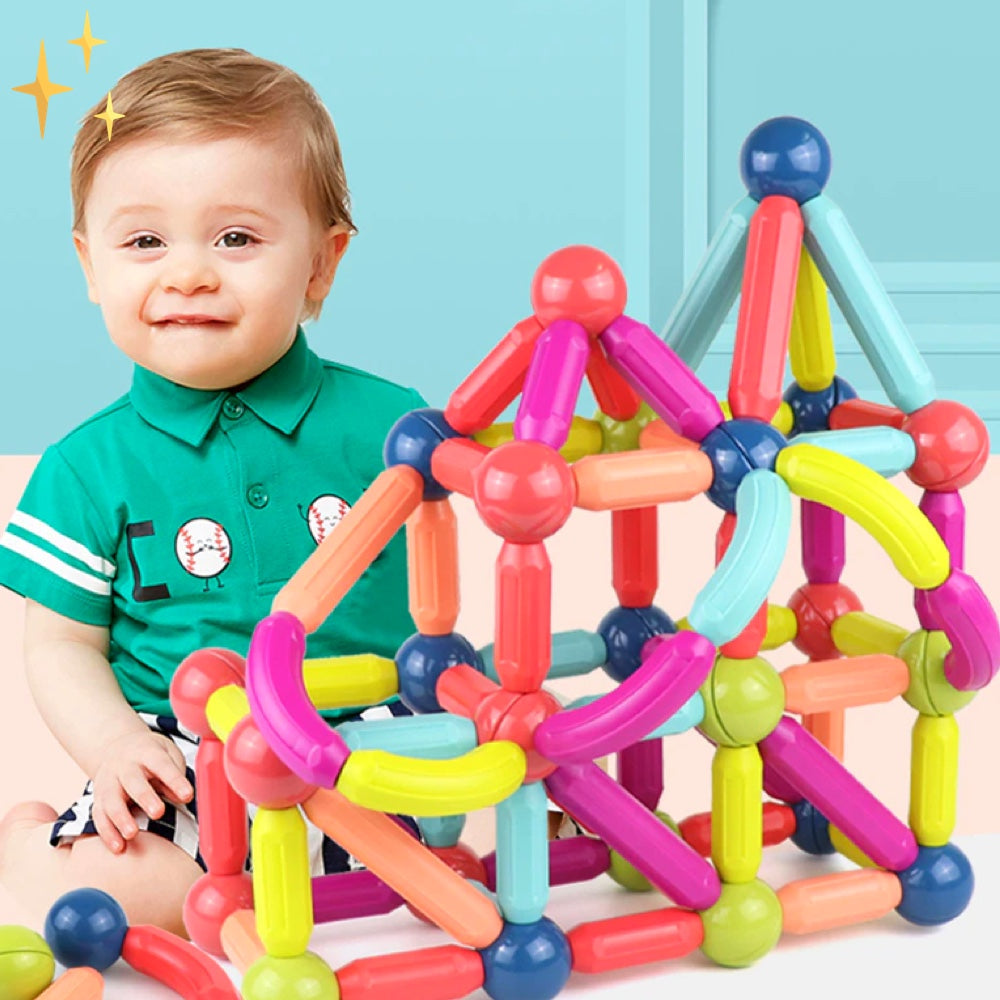 MAGNIBUILD - 64-delige Magnetische Bouwstenen voor Creatieve Kinderen