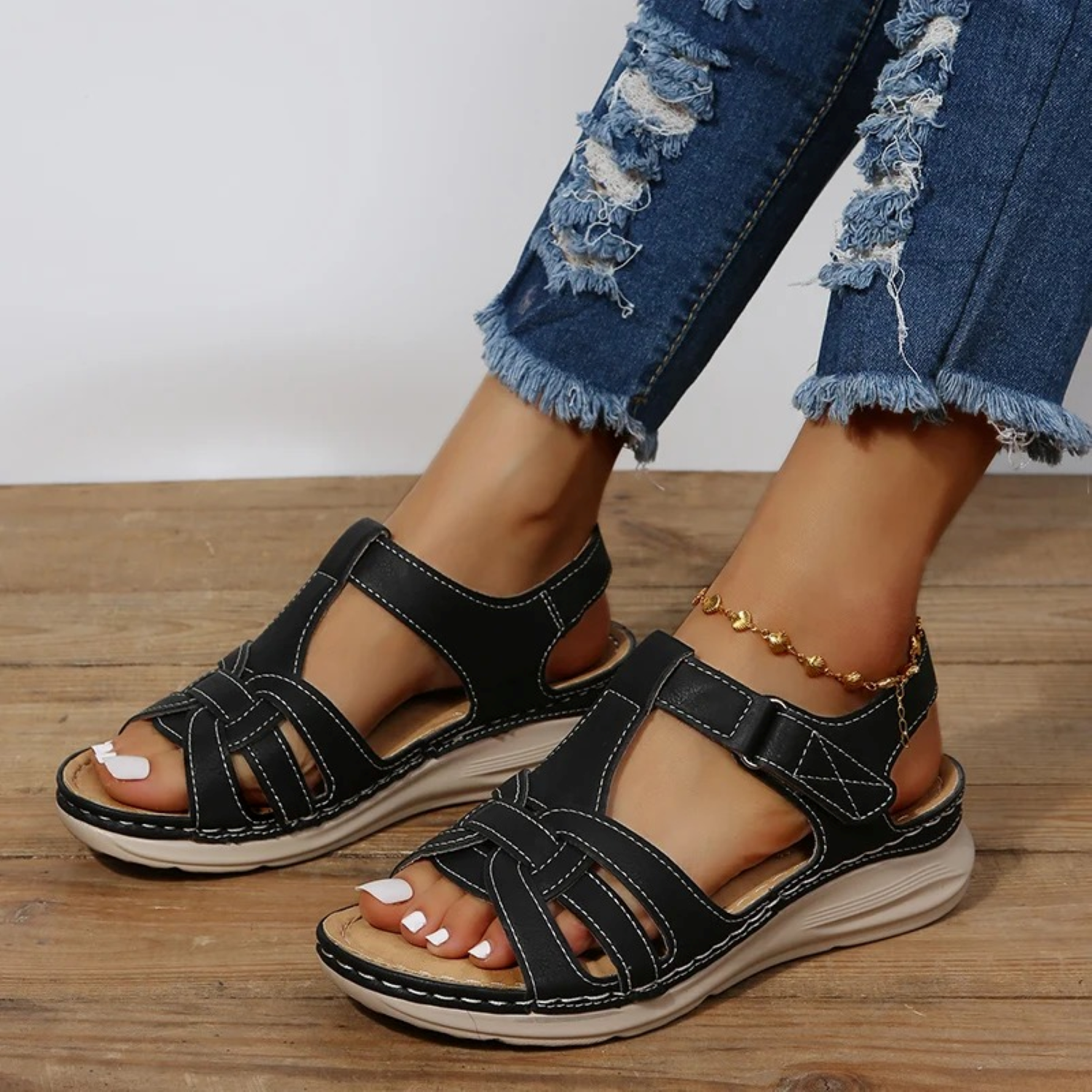 Orthopedische suède sandalen voor dames – ArvellaSuède - Glamorix