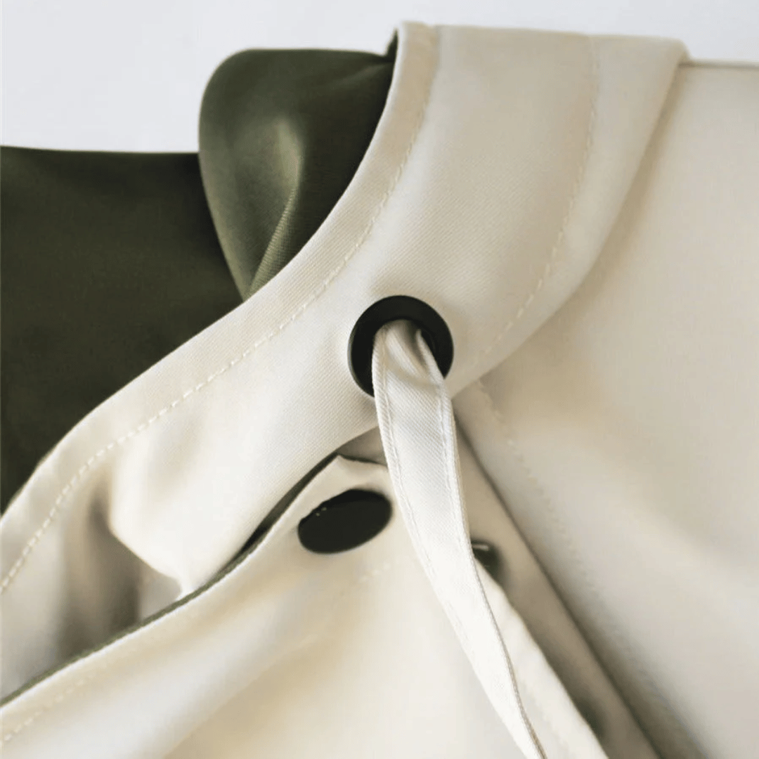 CLARA – Dames regenjas met hoge ritssluiting en minimalistisch design - Glamorix
