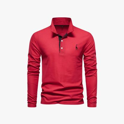 Slim fit polo met lange mouwen voor heren – JASON