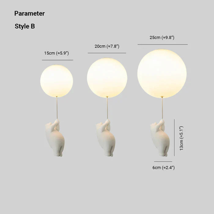 BearBright – Kinder Plafondlamp met Beer en Ballon