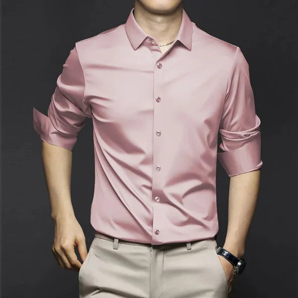 LUCAS - Slim fit herenoverhemd met opgerolde mouwen