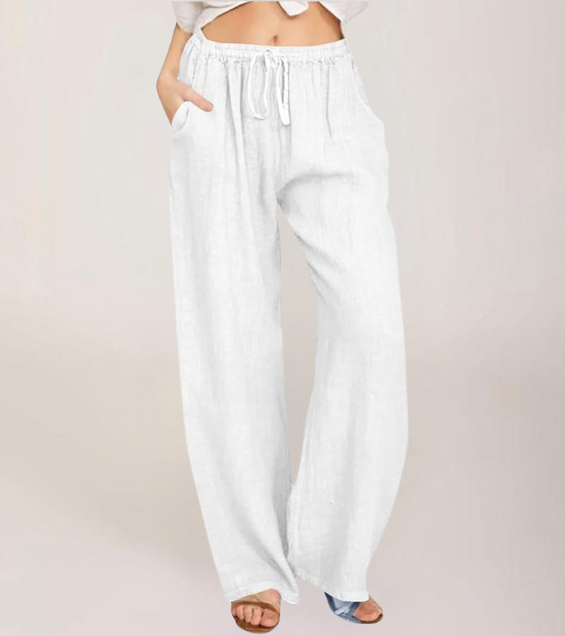 Luchtige damesbroek met hoge taille en rechte pijpen – LIVANA AIRFLOW - Glamorix