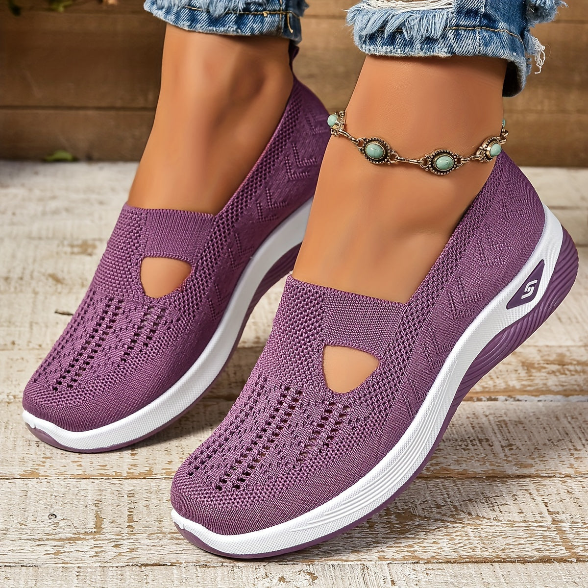 Serilda - Luchtige slip-on sneakers met sleehak voor dames - Glamorix
