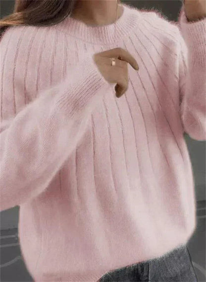 ELARA - Jersey de punto mullido de cachemir para mujer - Glamorix