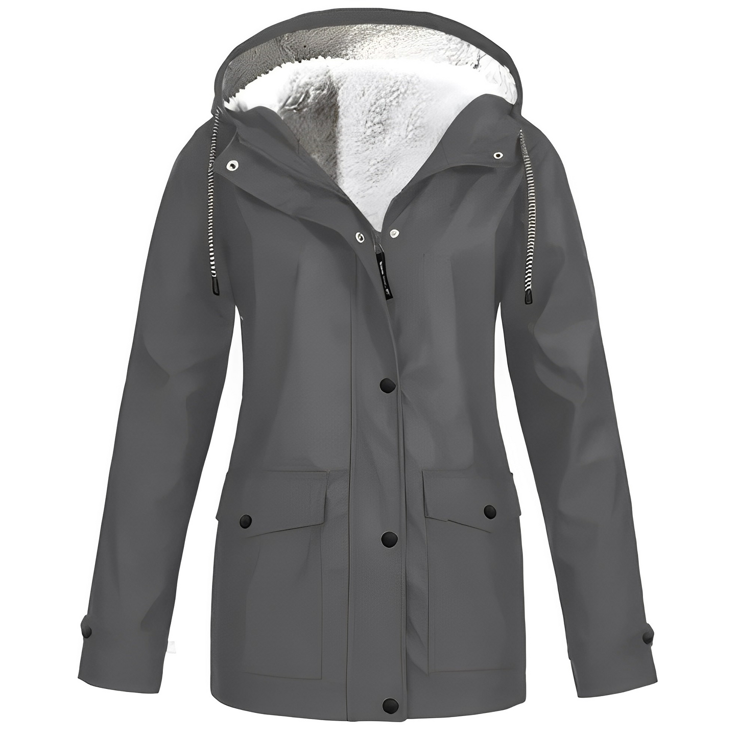 Regenjas met fleecevoering voor dames, duurzame polyesterstof biedt comfort en warmte, waterafstotend – NEOVARA - Glamorix
