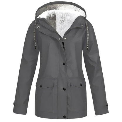Regenjas met fleecevoering voor dames, duurzame polyesterstof biedt comfort en warmte, waterafstotend – NEOVARA - Glamorix