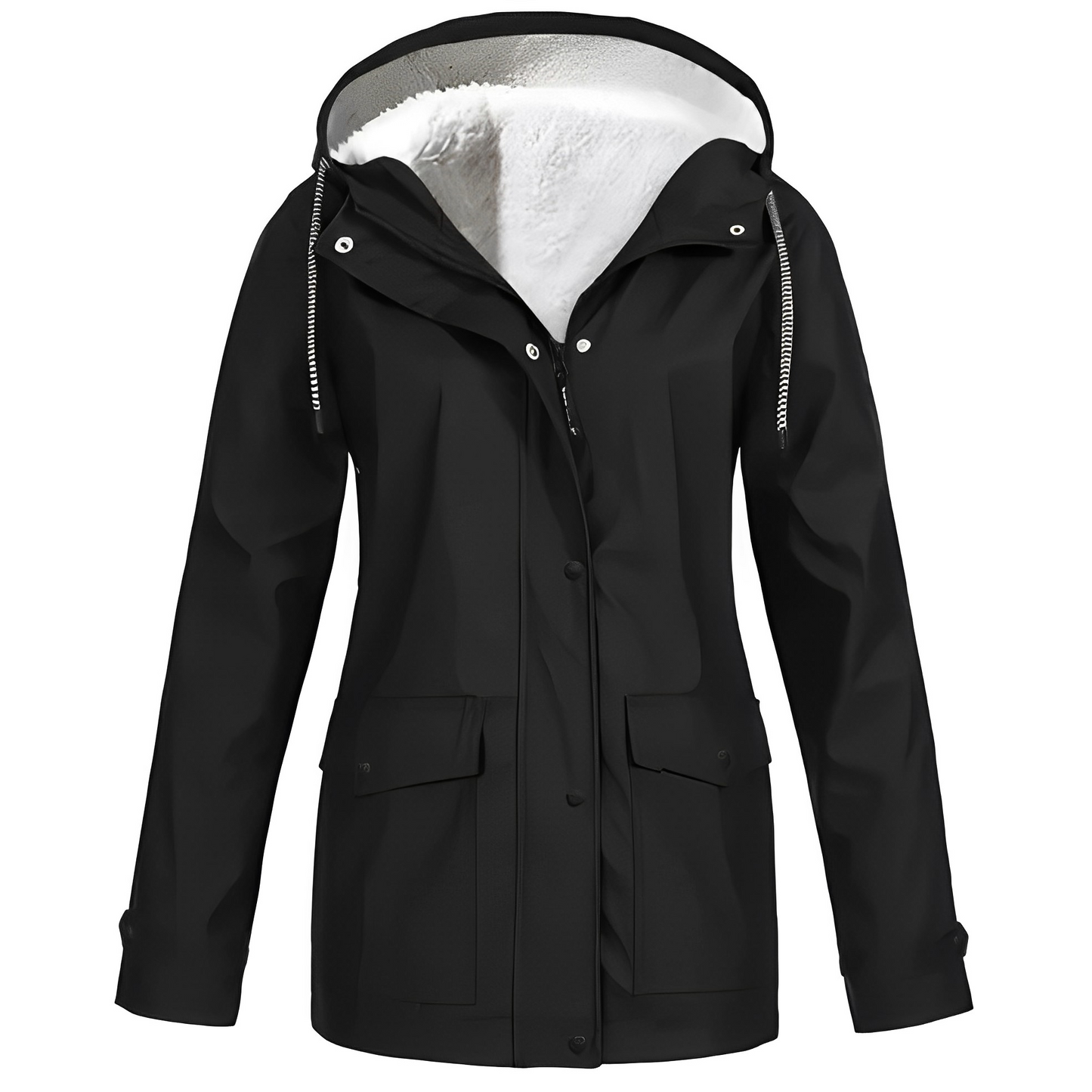Regenjas met fleecevoering voor dames, duurzame polyesterstof biedt comfort en warmte, waterafstotend – NEOVARA - Glamorix