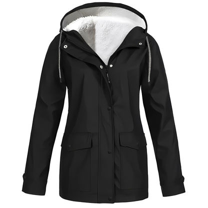 Regenjas met fleecevoering voor dames, duurzame polyesterstof biedt comfort en warmte, waterafstotend – NEOVARA - Glamorix