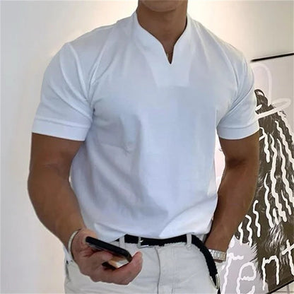Aladar | Heren Slim Casual T-shirt - Korte Mouw, Businesswear - Glamorix