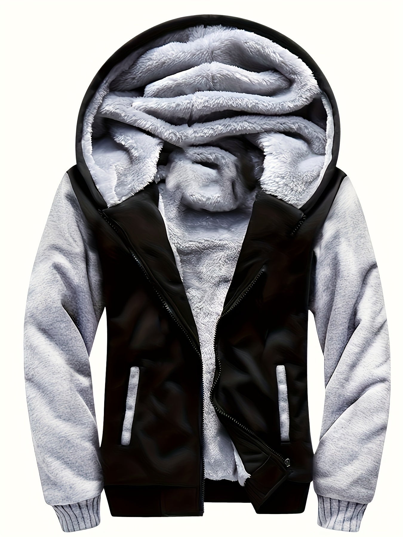 JOSH - Sherpa gevoerde kinder fleece jack met capuchon en ritssluiting