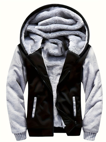 JOSH - Sherpa gevoerde kinder fleece jack met capuchon en ritssluiting