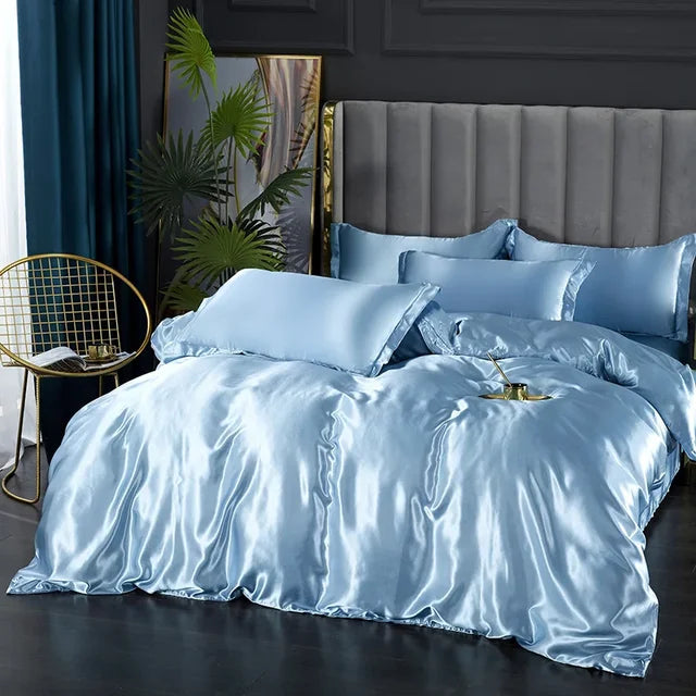 Luxe 4-Delige Zijde Satijnen Beddengoed Set – SilkLuxe