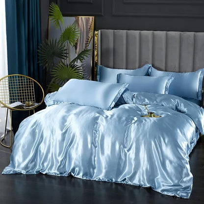 Luxe 4-Delige Zijde Satijnen Beddengoed Set – SilkLuxe
