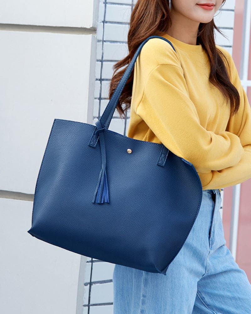 Ruime schoudertas met kwastjes voor dames – Melora GrandeTote - Glamorix