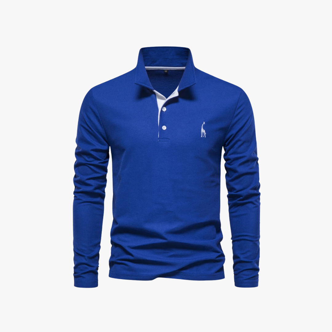 Slim fit herenpolo met lange mouwen en moderne look – RENVAR - Glamorix