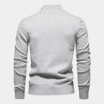 EDGAR – Gestreepte heren trui met halve rits en moderne look
