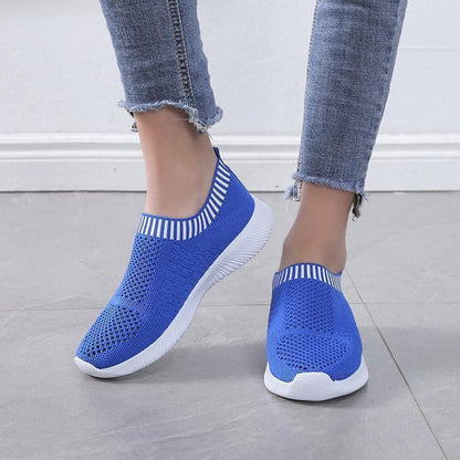 Modieuze ademende slip-on sneaker met sok-achtige pasvorm – NORINA - Glamorix