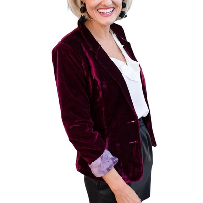 ARLET - Blazer de terciopelo para mujer, perfecto para ocasiones festivas - Glamorix