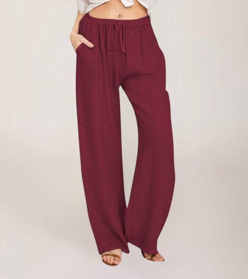 Luchtige damesbroek met hoge taille en rechte pijpen – LIVANA AIRFLOW - Glamorix