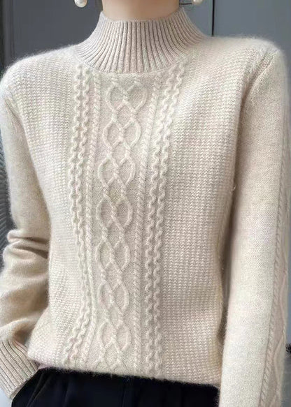 PATCHWARM - Gezellige Patchwork Pullover met Hoge Kraag