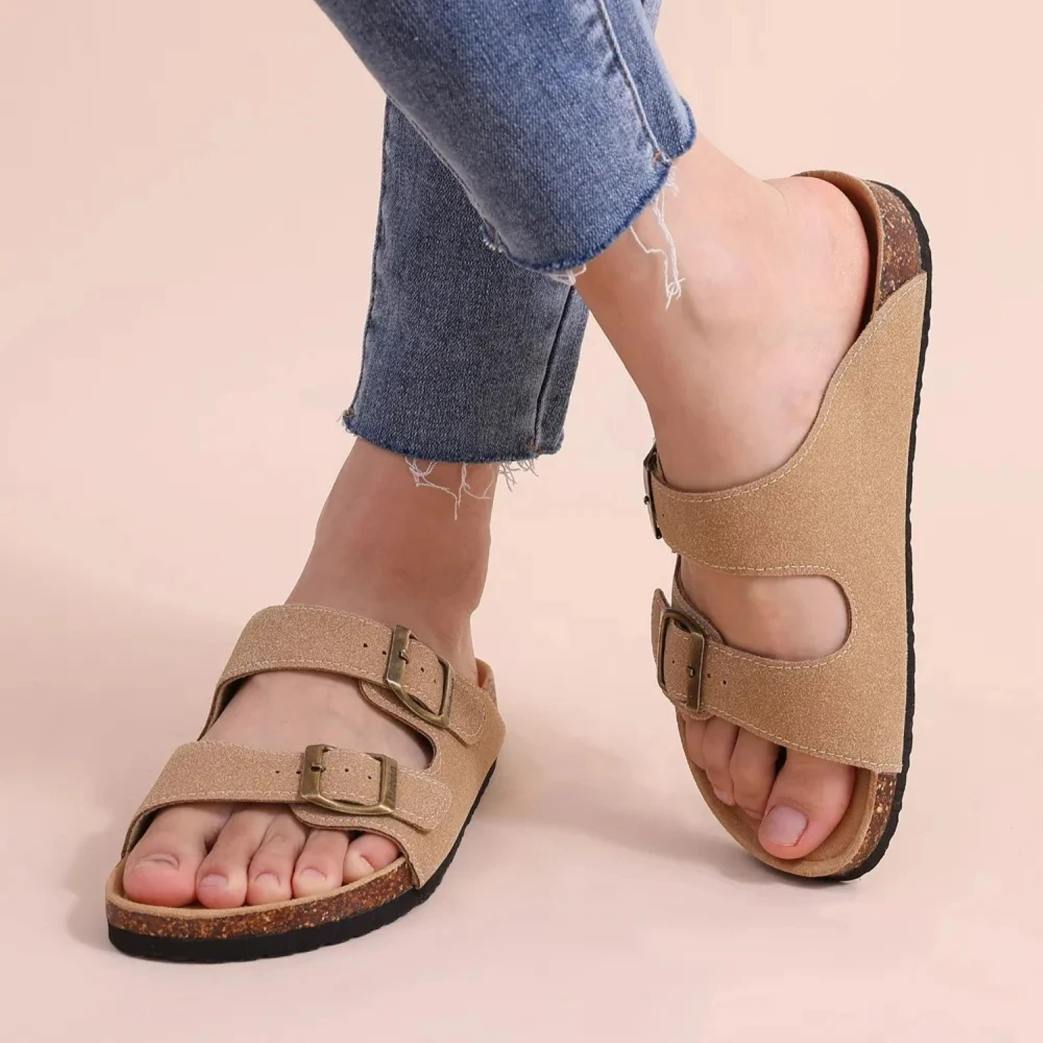 Orthopedische dames sandalen met open teen en dubbele gesp – SorellaForm - Glamorix