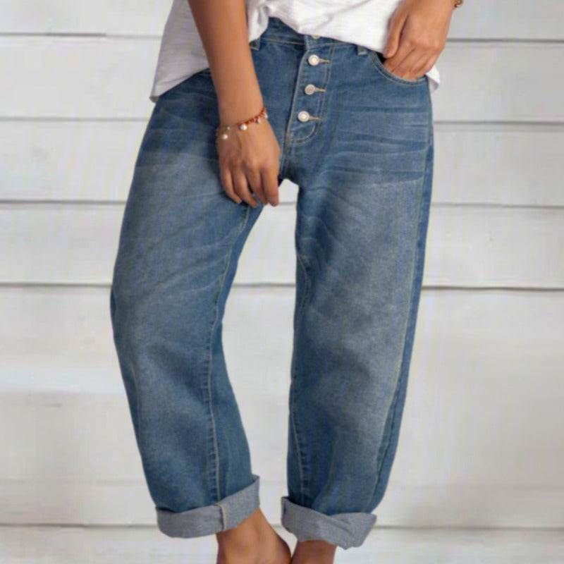 Recca - Wijde pijpen casual damesjeans - Glamorix