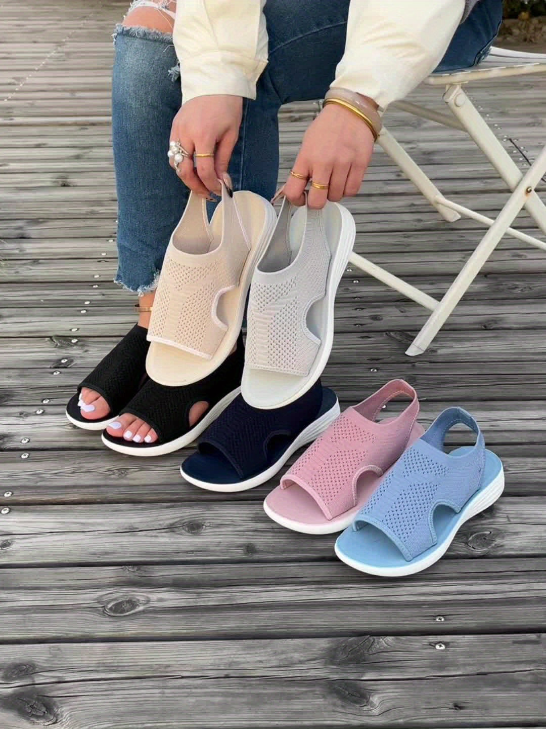 Airva | Lichtgewicht sandalen met steun voor de voetholte - ademende en gedempte slippers - Glamorix
