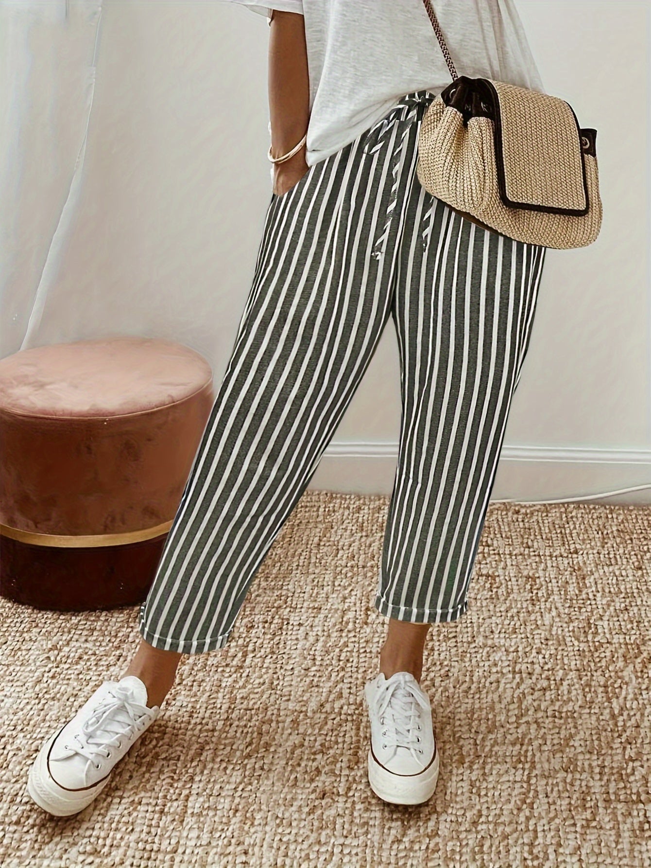 Stijlvolle Gestreepte Culotte Broek voor Dames – LINA