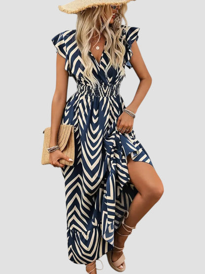 Vrouwen - Zomerjurk - A-lijn Silhouet - Grafische Print - Luchtige Charme - Glamorix