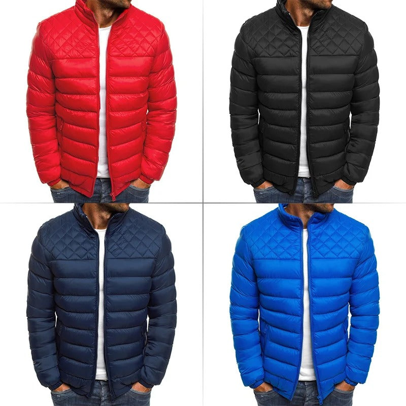 Jose - Wind- en waterdichte gewatteerde jas met rits voor heren - Glamorix