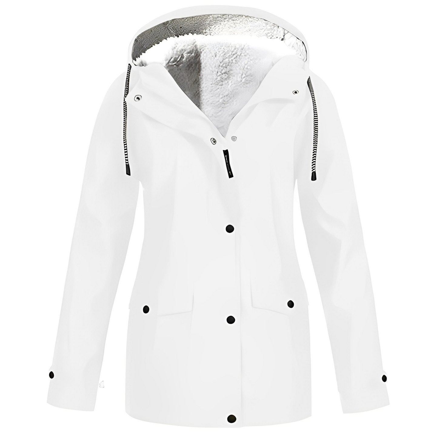 Regenjas met fleecevoering voor dames, duurzame polyesterstof biedt comfort en warmte, waterafstotend – NEOVARA - Glamorix