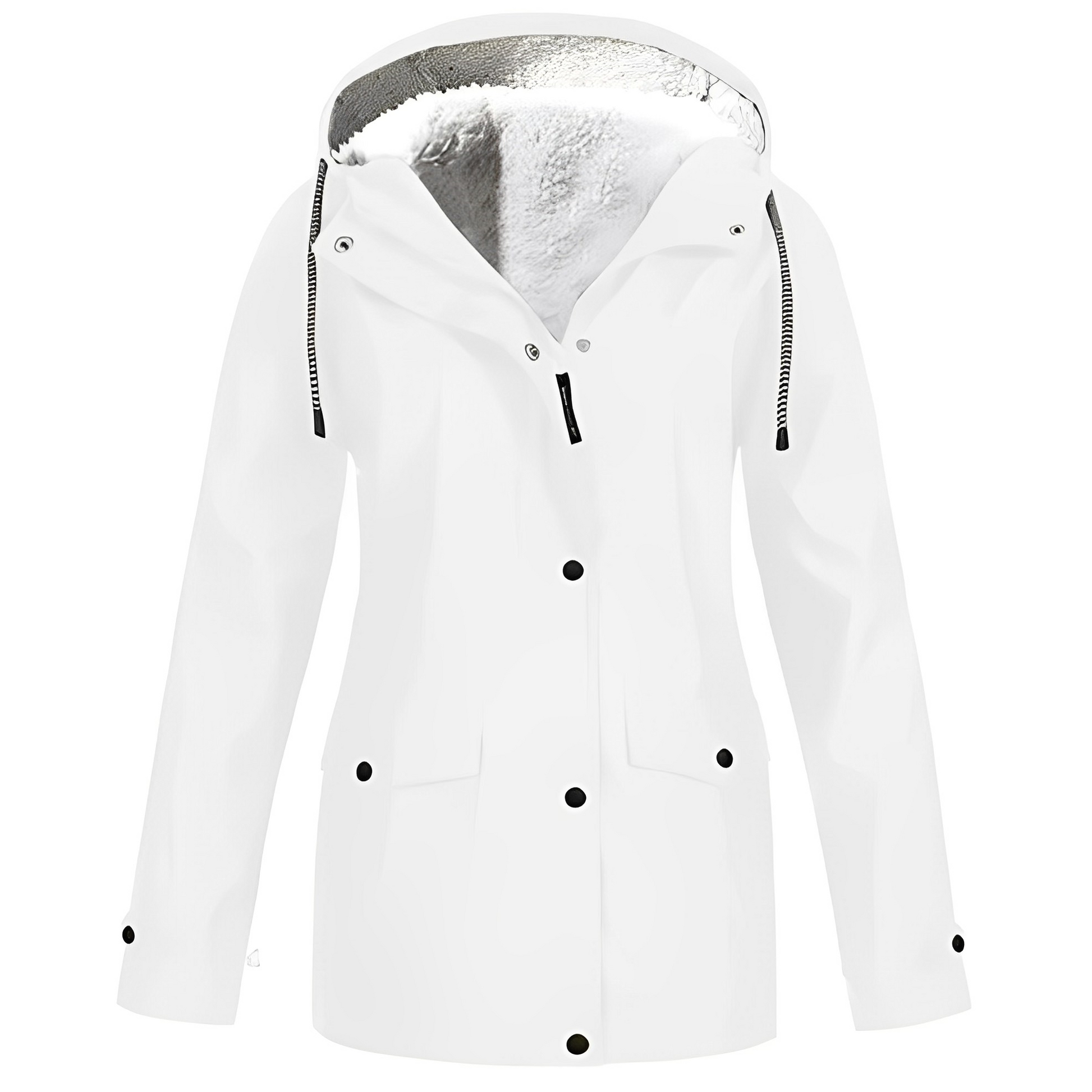 Regenjas met fleecevoering voor dames, duurzame polyesterstof biedt comfort en warmte, waterafstotend – NEOVARA - Glamorix