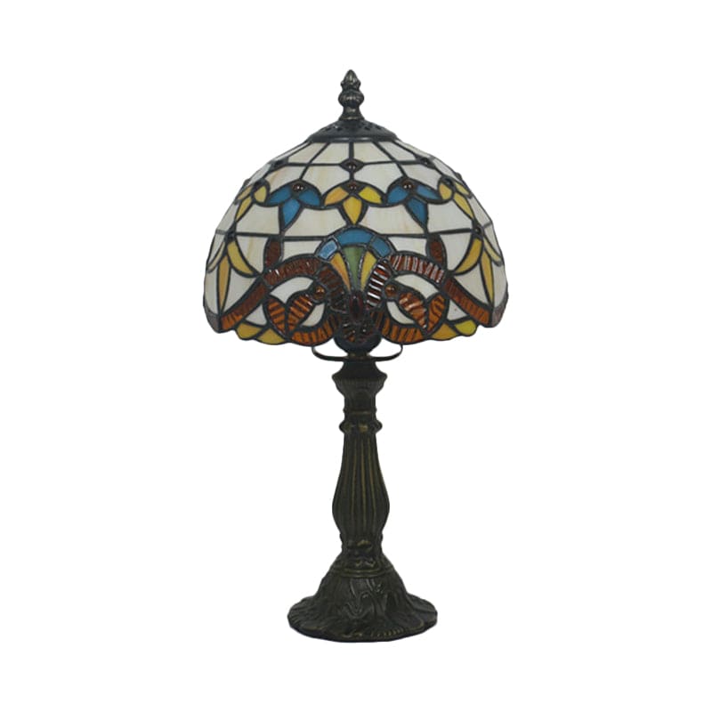 SIENNA - Tiffany vormige lamp van gekleurd glas met loodlijnen