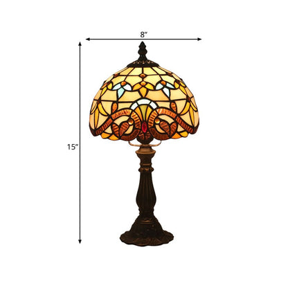 SIENNA - Tiffany vormige lamp van gekleurd glas met loodlijnen