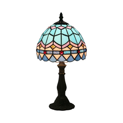SIENNA - Tiffany vormige lamp van gekleurd glas met loodlijnen